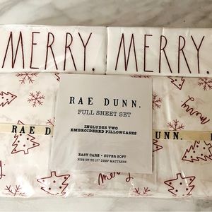 Rae Dunn Holiday Sheet Set (Full)